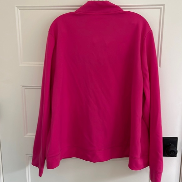 Kim Rogers, curviy athletic jacket, zip up 3X, pink, and black - Picture 2 of 3